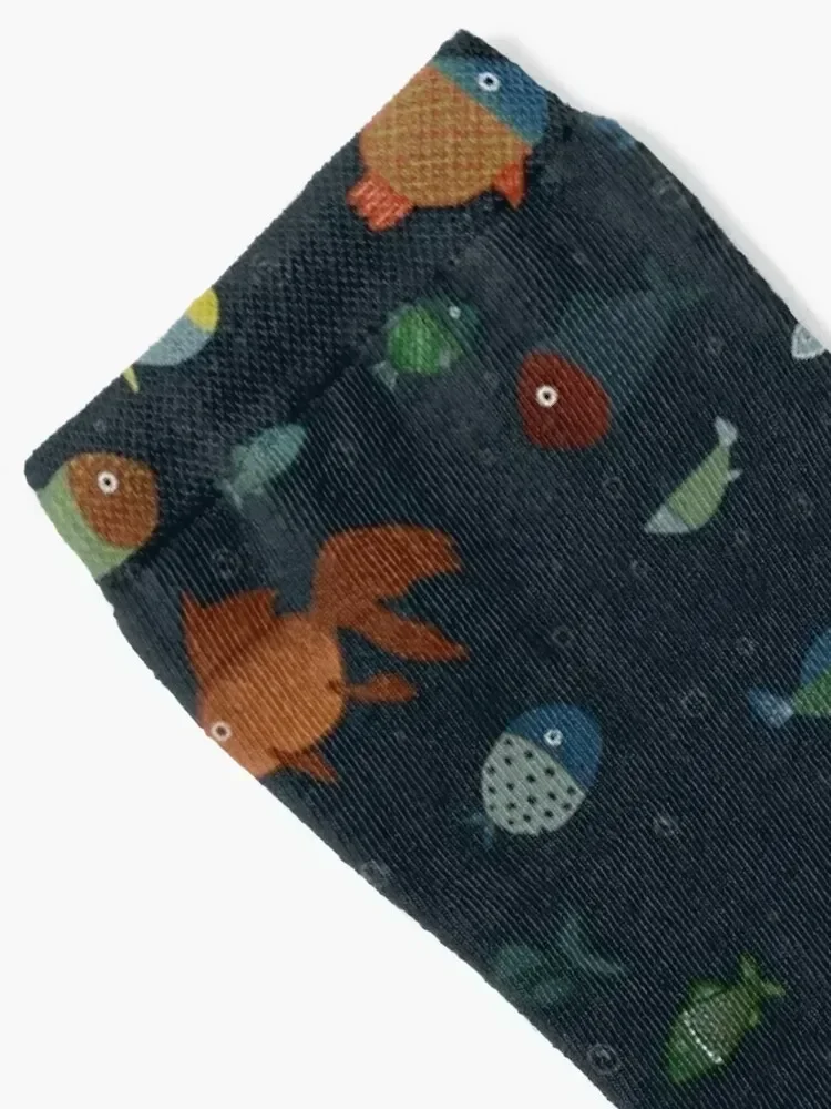 Fish Socks colored New year's golf floor Woman Socks Men's