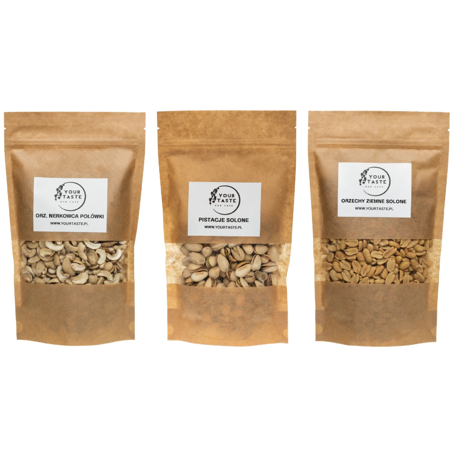 Your Taste Zestaw - Pistacje solone 500g + Nerkowce połówki 500g + Ziemne solone 500g