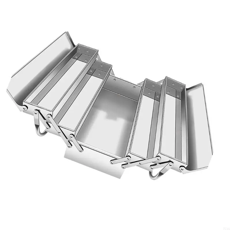 77JA Tiết kiệm không gian Double lớp Thiết kế giải pháp lưu trữ hộp công cụ không gỉ có thể gập lại để sửa chữa nhà và cắm