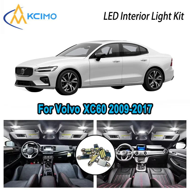 

For Volvo XC60 2009-2017 2011 2012 2013 2014 Premium Bright LED Interior Dome Map Trunk Light Kit Car Led Lamps Canbus No Error