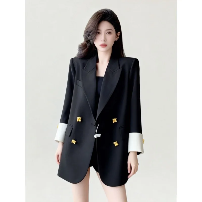 New Black Blazer Women's 2026 Spring and Autumn High-end Sense Is Popular This Year, Loose Temperament Commuter Casual Suit Top