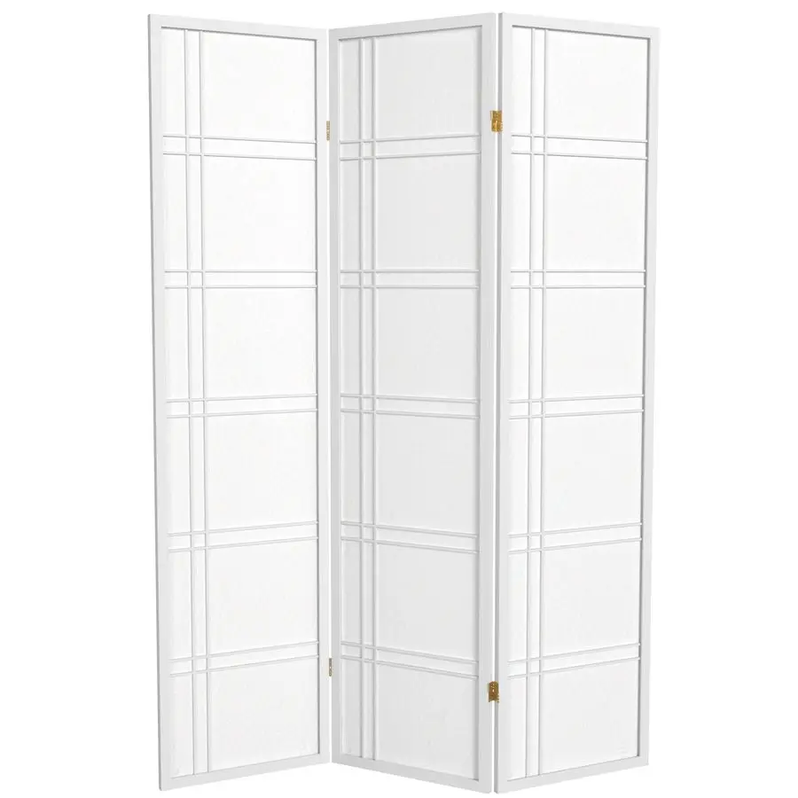 

6 ft. Tall Double Cross Shoji Screen White 3 Panels