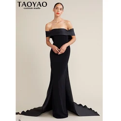 Princess Mermaid Evening Dresses Vintage Strapless Bowknot Party Dresses Off The Shoulder Slit Prom Gowns Robe De Soirée Vestido