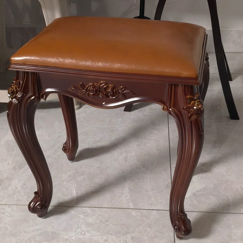 

Роскошный европейский бархатный или кожаный табурет с мягкой обивкой, табурет для пеленания, многофункциональный табурет для спальни, гостиной, пуфики для макияжа