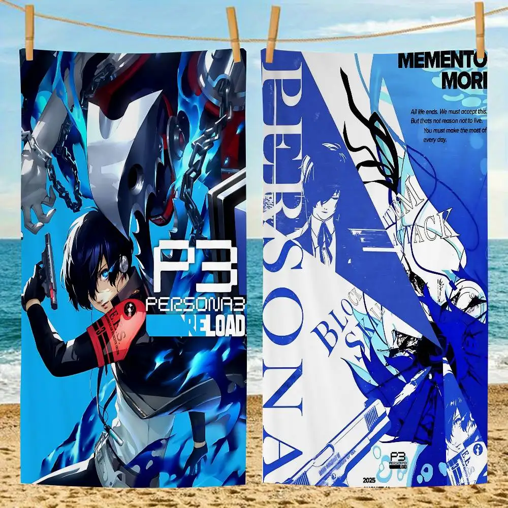Game Yuuki Makoto P-PERSONA Microfiber Beach Towel Absorbent Quick dry Soft Yoga Swimming Resort Mountain Climbing Towel
