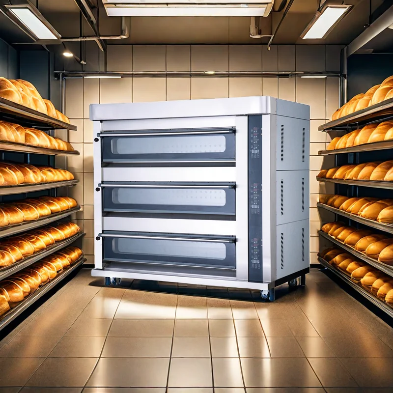 

3 палуба по индивидуальному заказу, 6 лотков, коммерческая газовая печь для пиццы, хлеба, торта, печь для выпечки, кухонное оборудование для общественного питания