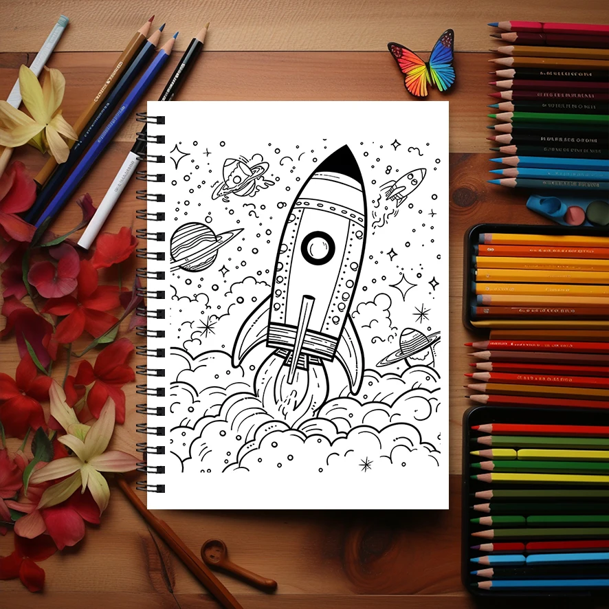 Skyfire Coloring Book - 8.3x 11.2 Inch 22 Page Coloring Book - Helps Reduce Stress and Ease Emotions