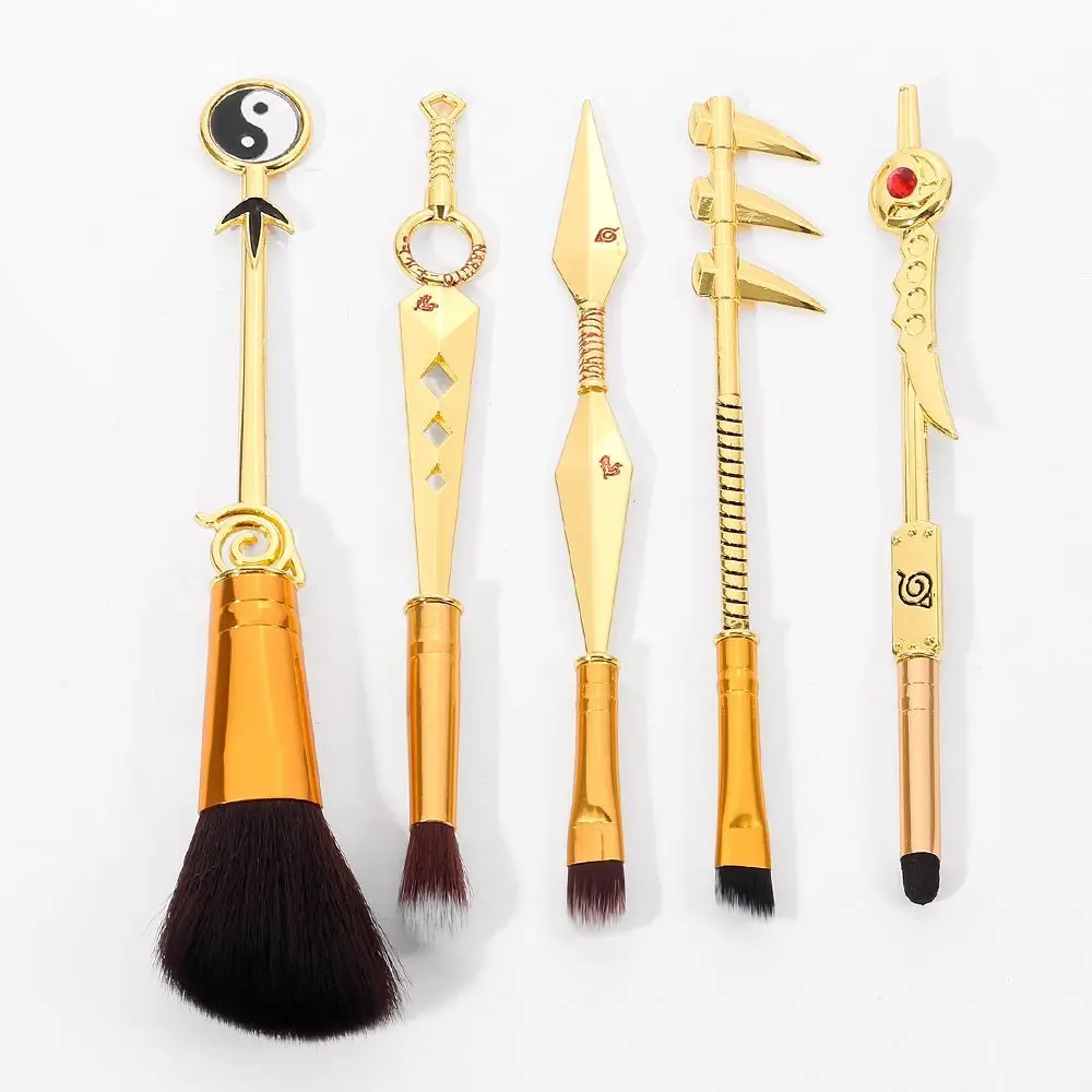 Naruto Anime Makeup Brush 5-Piece Set - Kunai & Sharingan Themed Loose Powder & Eyeshadow Brushes Cosplay Beauty Tools view 6