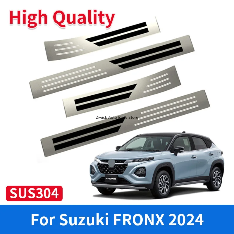 

4 шт. защитные полоски из нержавеющей стали для Suzuki FRONX WDB3S WEB3S 2024, модификация, аксессуар для дизайна подставки для ног