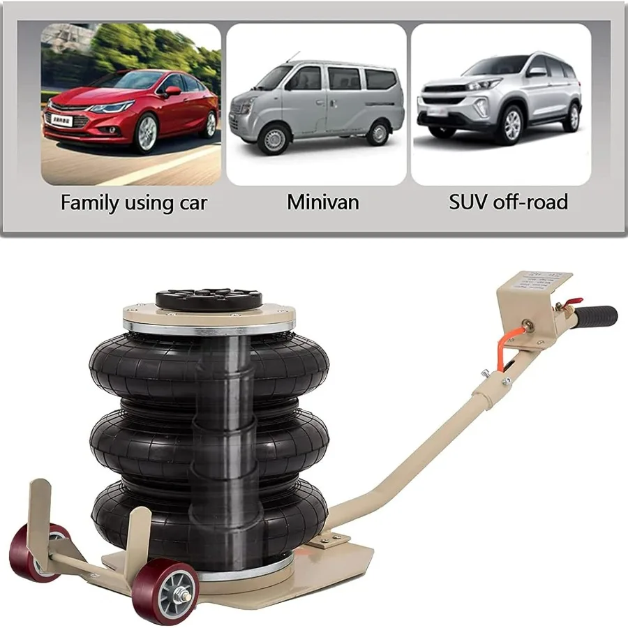3 Ton Air Jack for Cars & Trucks - 6600LBS Capacity Pneumatic Airbag Jack with Long-Handle, Fast Lifting up to 16 Inch for Cars,