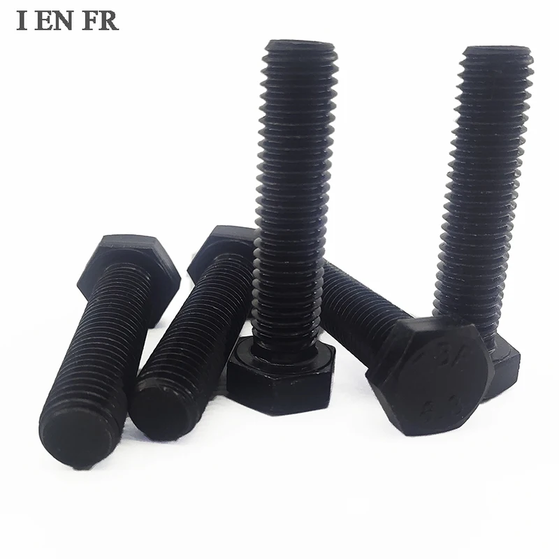 

1/10X M3 M4 M5 M6 M8 M10 M12 DIN933 GB5783 Black Steel Full Thread External Hex Outside Hexagon Head Cap Screw Bolt