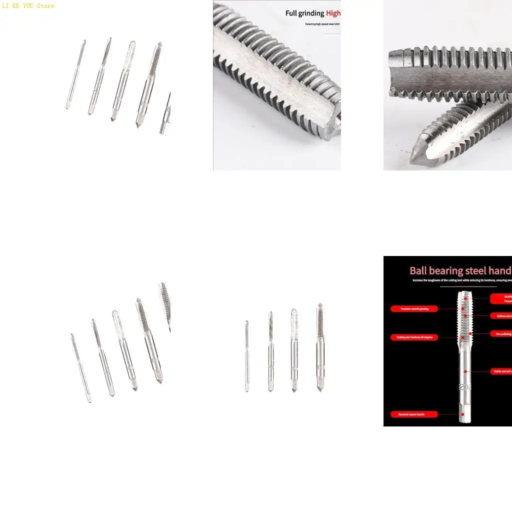 W3JE Professional Grade Hand Tap Set Heat Treated Steel Durability Threading Tool