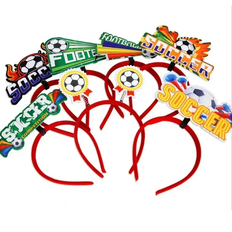 Rekwizyty do przebierania na imprezę o tematyce piłkarskiej, opaska do włosów na mecz piłkarski, rekwizyt na podparcie na spotkanie sportowe piłkarskie, opaska i gumka do włosów dla kibiców piłki nożnej