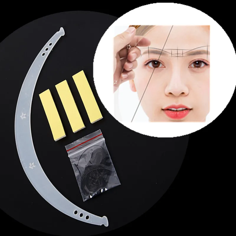 Microblading Bow And Arrow Line Ruler Pre-Inked Tattoo PMU Mapping Measuring Tool for Permanent Makeup Convenient Storage