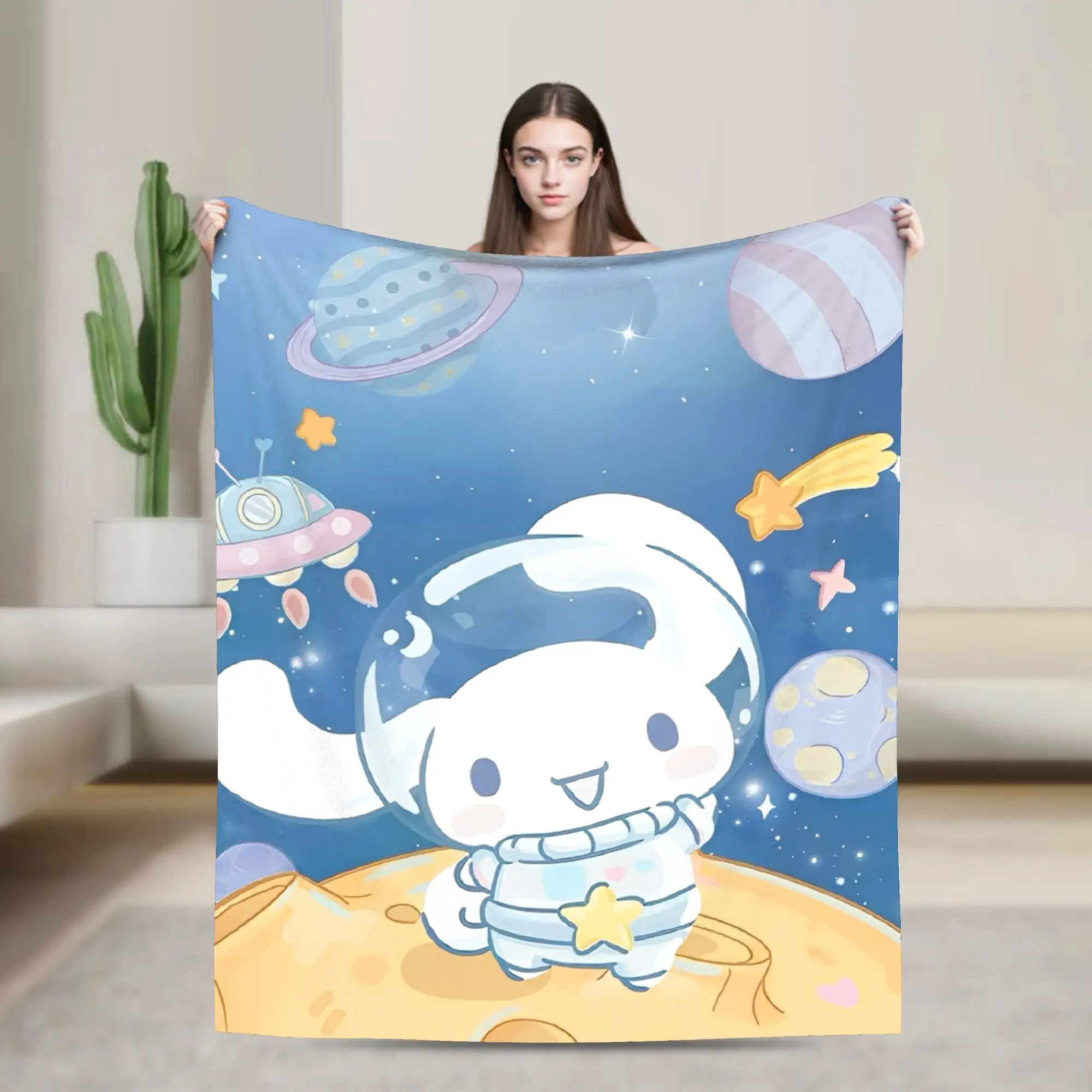 سينامورول Kawaii الكرتون بطانية مريحة لينة رمي البطانيات للسرير 50x60 بوصة متعددة الحجم الفراش يلقي #1