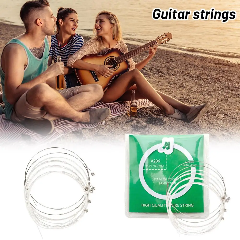 

Acoustic Guitar Strings High Carbon Steel Silvery Plated Winding Parts Accessories Guitar Replacement R1X1