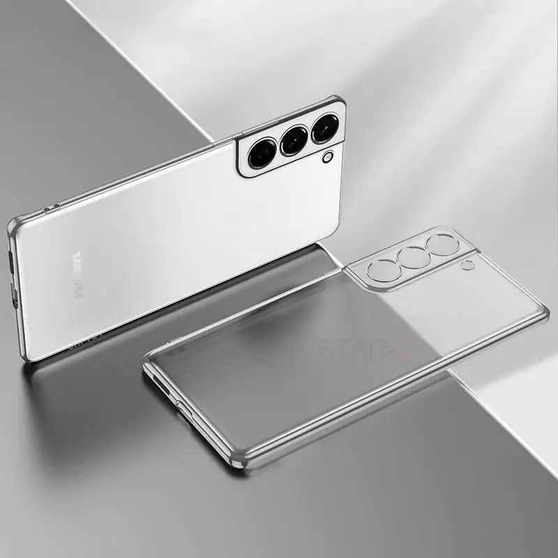 A 53 33 S 22 Luxury Plating Clear Case For Samsung Galaxy A53 A33 5g A52 A32 4G S21 Fe S22 Ultra Plus Transparent Silicone Cover