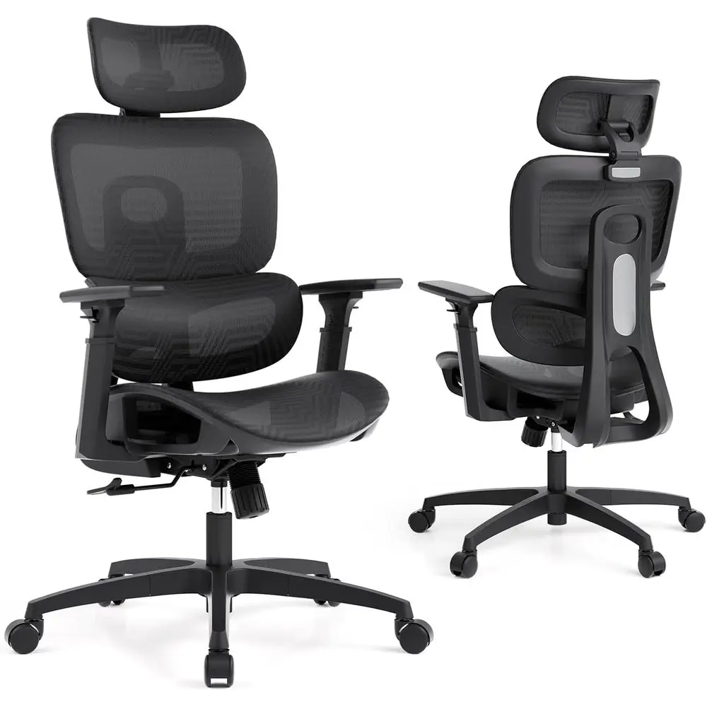 

Ergonomic High-Back Desk Chair with Adjustable Seat and 3D Armrests, 145° Recline, Suitable for Men and Women