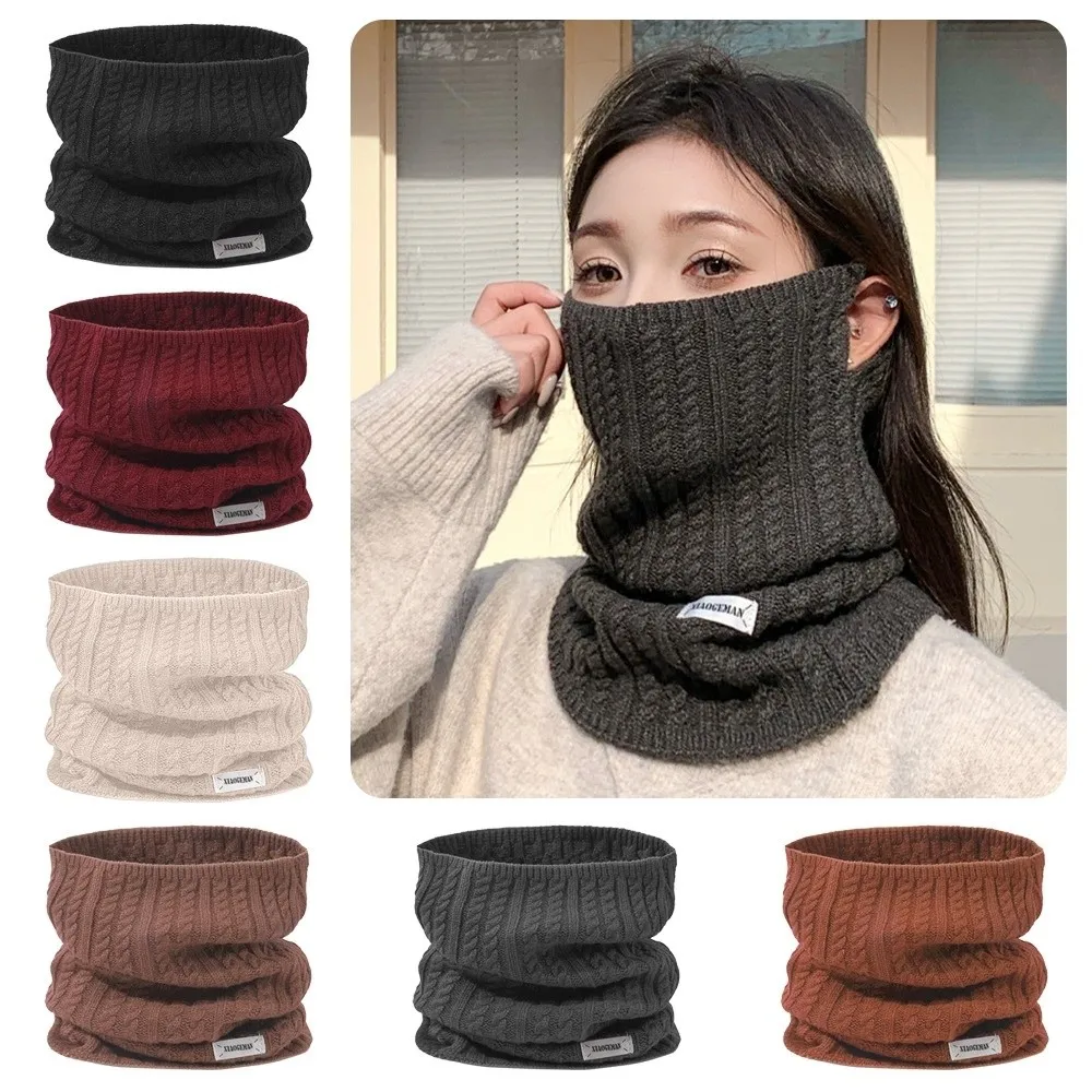 

Универсальный однотонный зимний шарф, теплая утолщенная грелка для шеи, несколько методов ношения, ветрозащитная лыжная маска унисекс