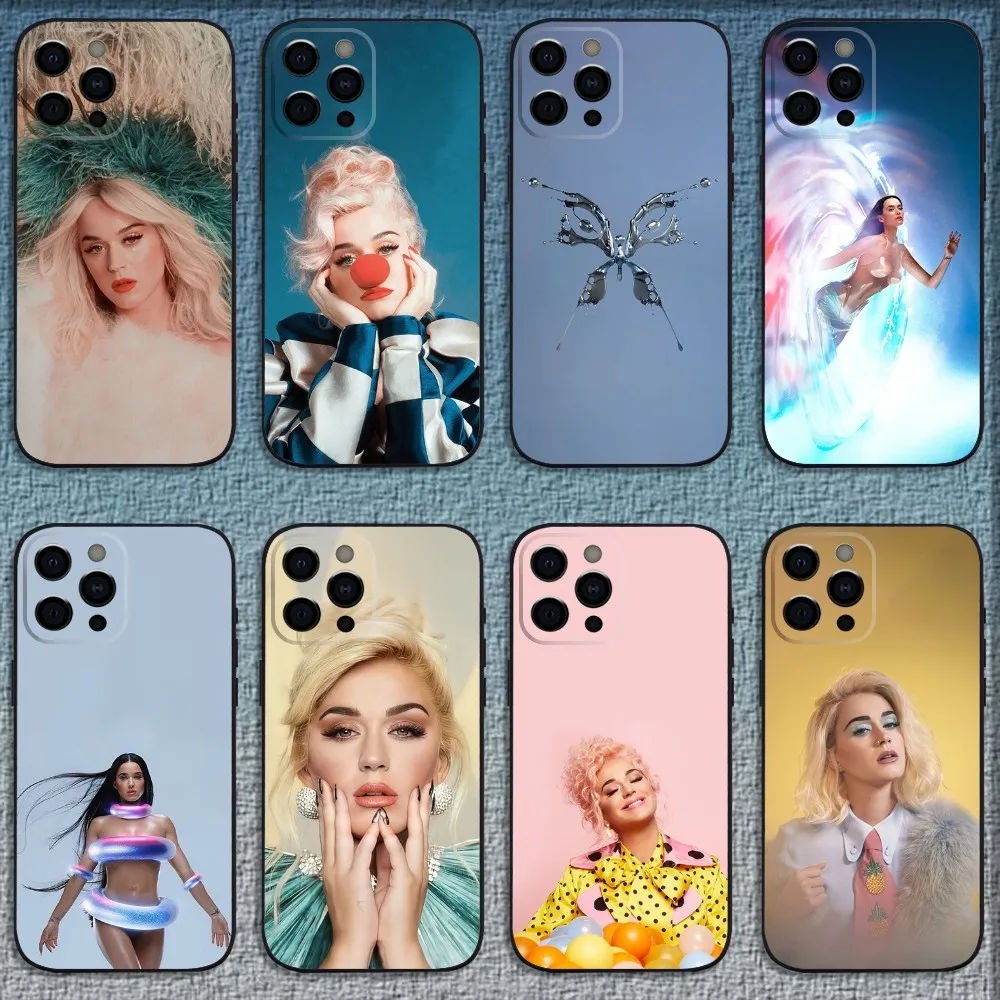 

Singer K-Katy Perry Phone Case For iPhone 16,15,14,13,12,11,Pro,X,XS,Max,XR,Plus,Mini Soft Black Cover