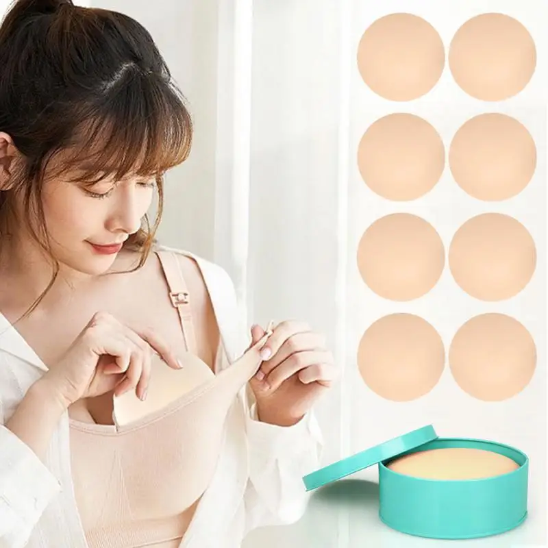 Widen Silicone Breast Sticker Bra Adhesive Nipple Protective Cover Pad Pasties Self Adhesive Chest Round Sticker With Box