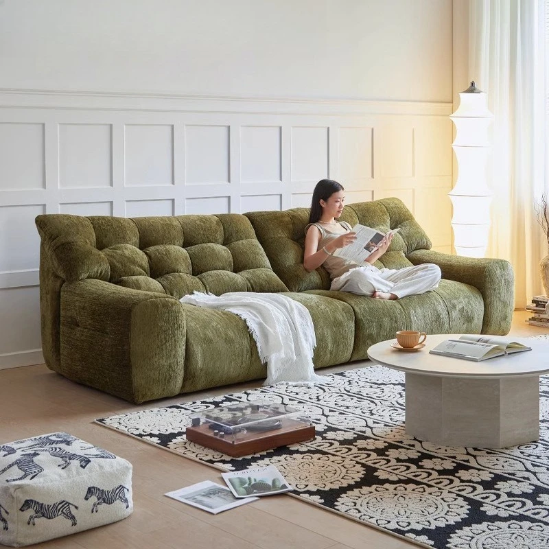 Sofa French Cream Wind Down High-end Chenier High Backrest Lazy Sofa Living Room Straight Row Sofa