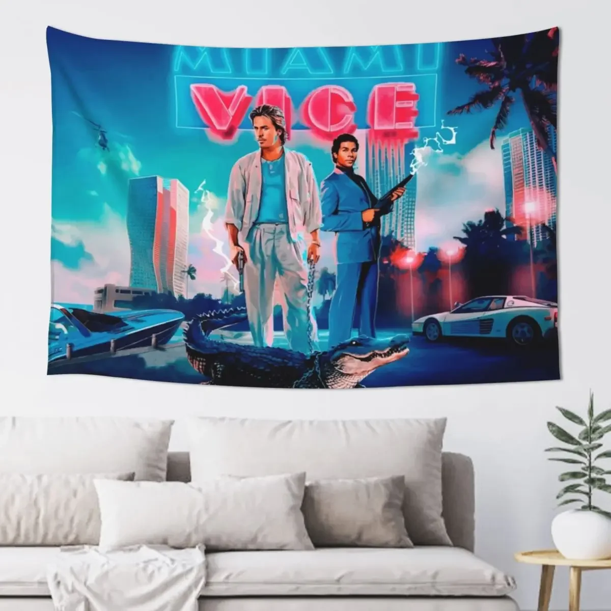 

Miami Vice Forever Enhanced ed. Tapestry Wall Decorations Aesthetic Room Decors Room Aesthetic Decor Tapestry