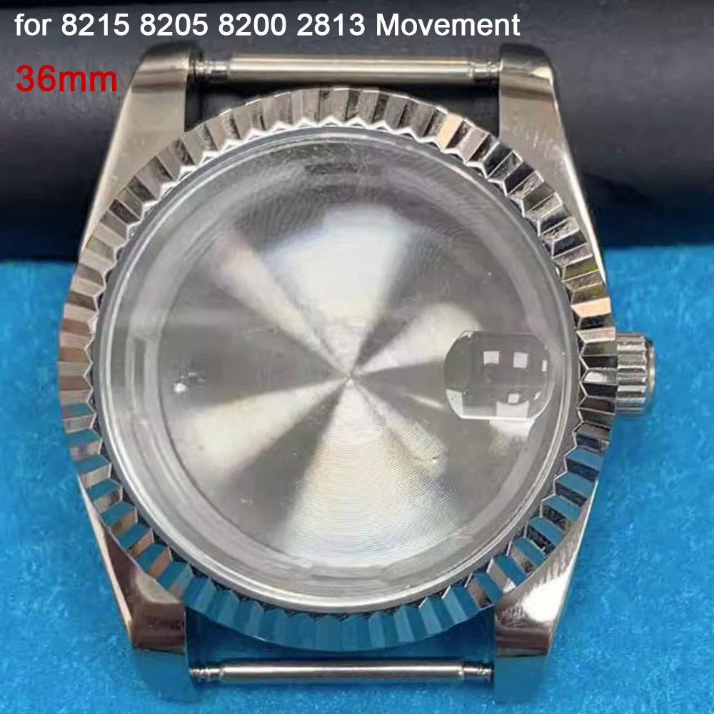 

36mm for 8215/8205/8200 Watch Case Stainless Steel Mineral Glass Case for 2813 Mechanical Movement