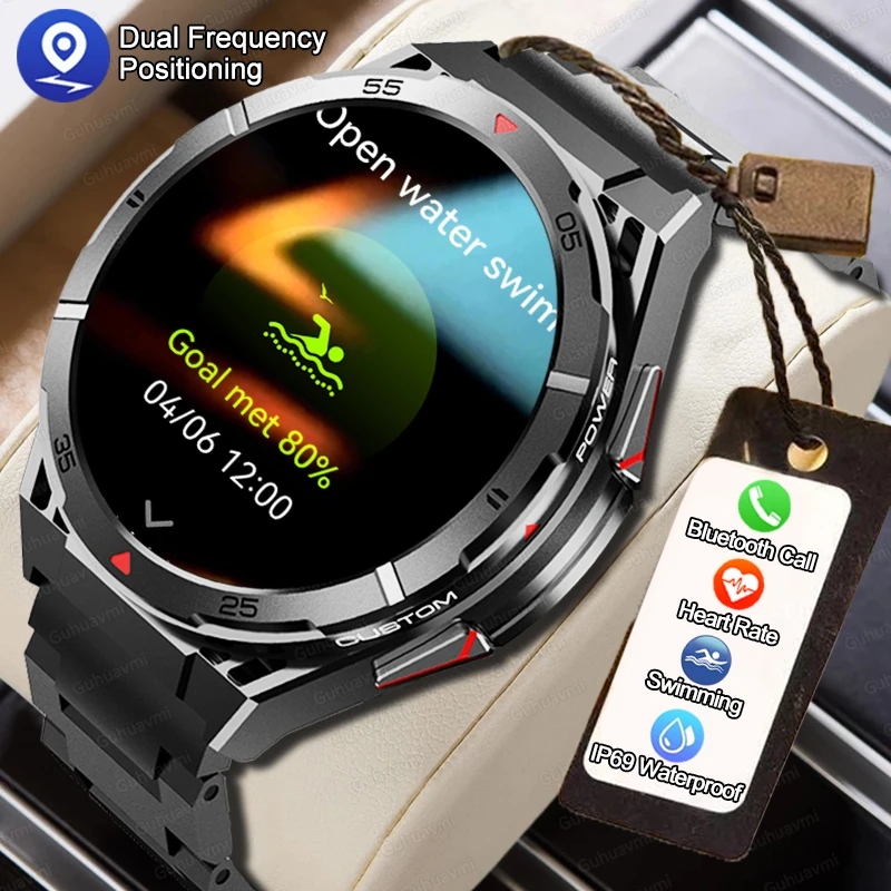 

2025 Новые двухдиапазонные GPS спортивные умные часы с компасом для плавания Sporta IP69 Профессиональные водонепроницаемые Bluetooth-вызовы Смарт-часы для мужчин