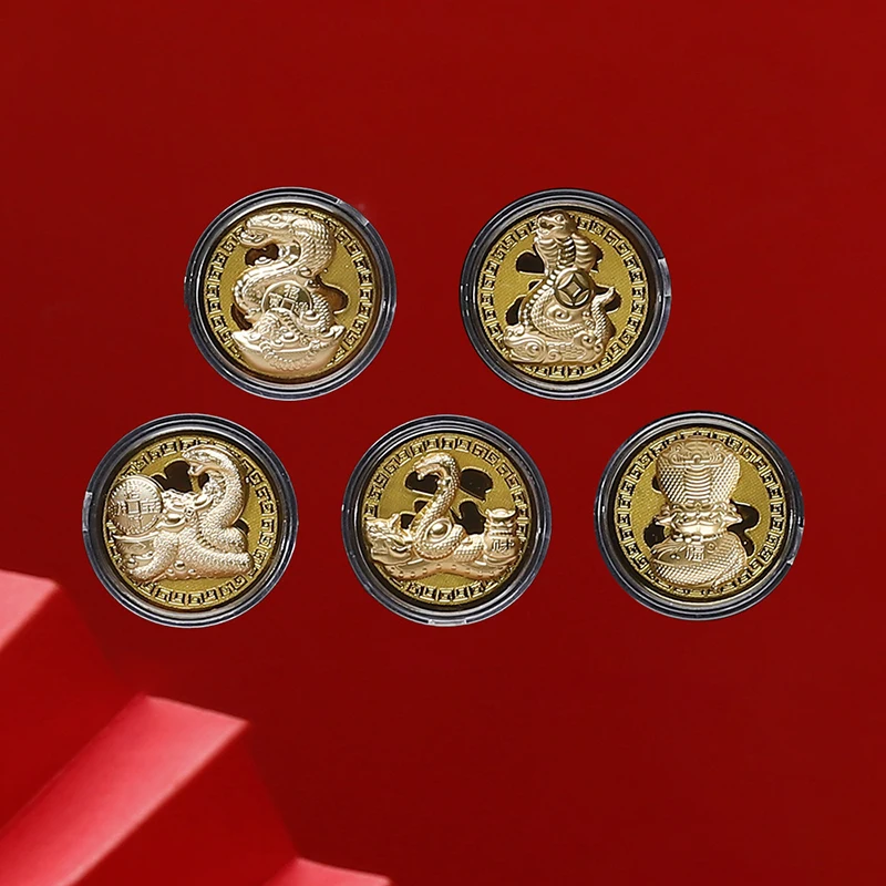 2025 Snake Spring Gold Foil Commemorative Coin Red Envelope Chinese Spring Festival Lucky Money Pockets New Year Gifts