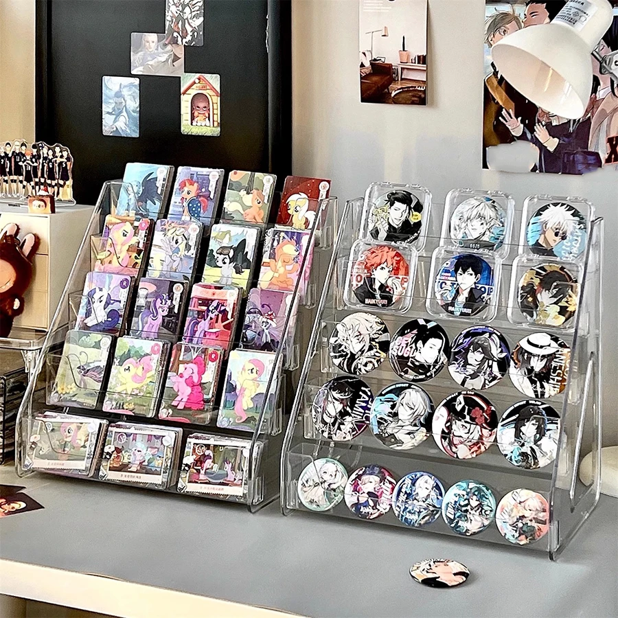 مجموعة رف تخزين سطح المكتب الشفافة لبطاقات المعايدة وبطاقة النجوم ورف عرض تخزين متجر الهدايا لمتجر الزهور