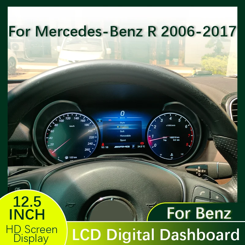 Linux LCD Digital Cluster Virtual Cockpit For Mercedes Benz R Class 06 - 17 Head Unit Accesorries Dashboard Display Speedometer