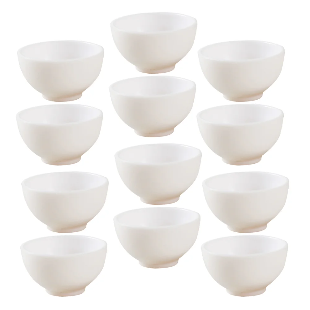 18 Pcs Miniature Food and Play Tiny Houses Dolls Bowl White Kitchen Accessories