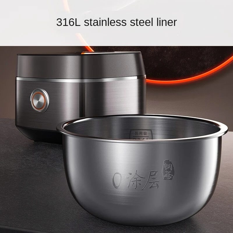 4L Rice Cooker with IH Electromagnetic Heating and 316L Stainless Steel Inner Pot, Non-Coating 40N7 Model 220V