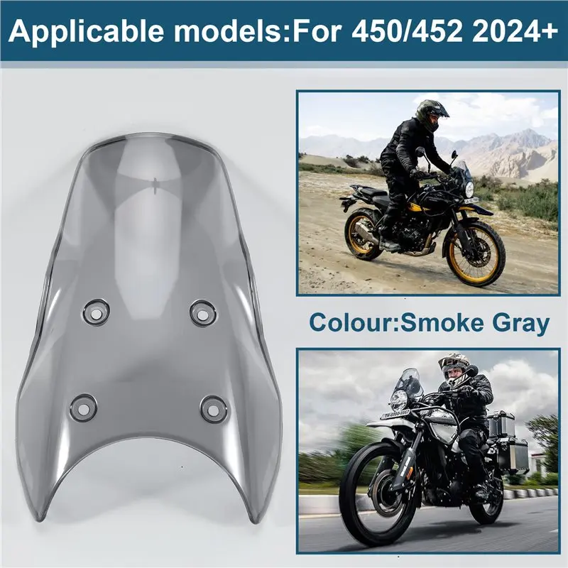 AEA7-Motorcycle Windshield Windscreen Wind Screen Deflector For Himalayan 450 Himalayan 452 2024-2025
