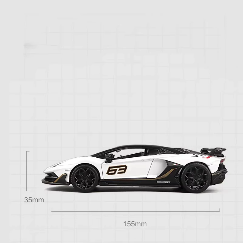 1:32 Lamborghini Aventado SVJ63 Supercar Alloy Model Car Toy Diecasts Casting Sound and Light Car Toys For Children Vehicle