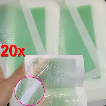 20PCS 제모 제모 제모 왁스 종이 콜드 왁스 스트립 종이 패드 얼굴 윗입술 턱 눈썹 수염 제모