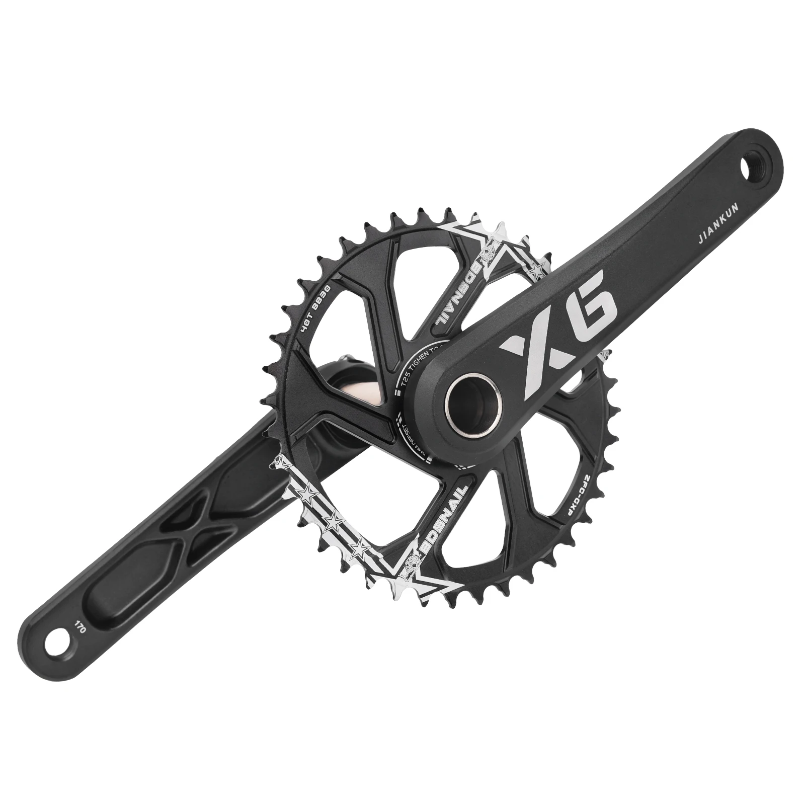 JIANKUN Mountain Bicycle Crankset 170mm Aluminum Alloy Direct-mounted Wide Narrow Chainring Mtb Crank