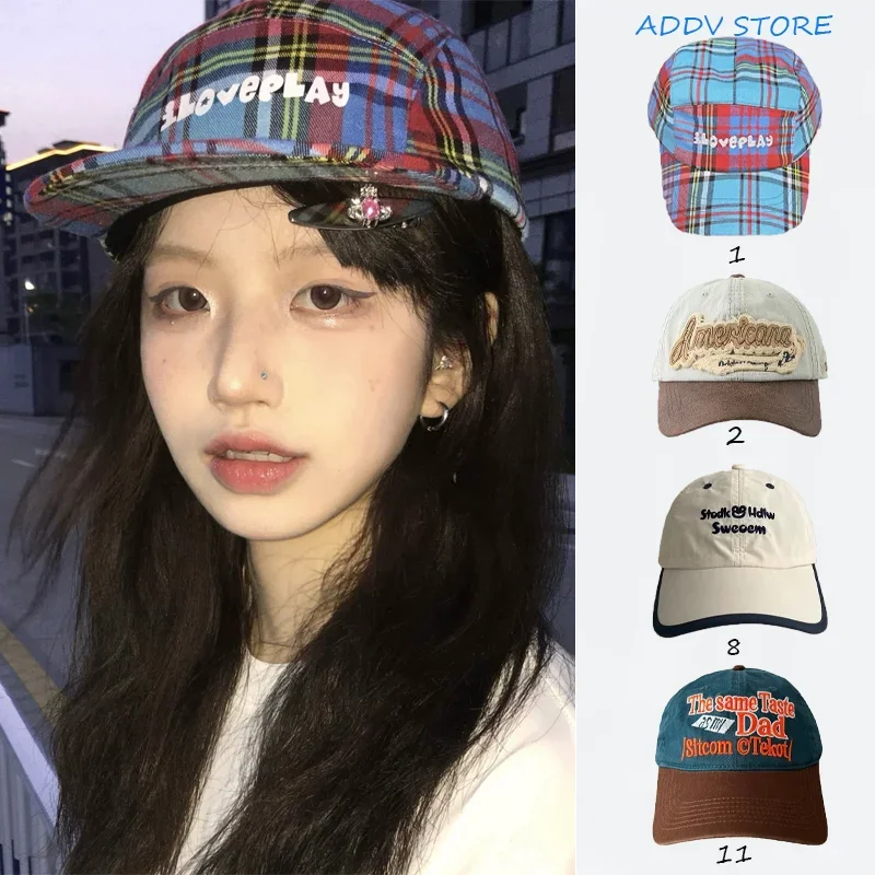 

American Style Retro Embroidery Baseball Cap Women's Apparent Face Small Hundreds of Matching Duck Tongue Cap