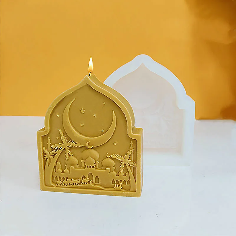 

Arch-Shaped Desert Ancient City Candle Mold Silicone DIY Handmade Aromatherapy Wax Mold Islamic Festival Style Decorative Art Tool