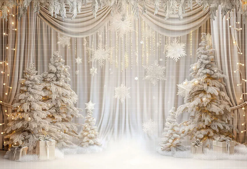 Mehofond Photography Background Winter White Christmas Forest Xmas Trees Gifts Kids Family Portrait Decor Backdrop Photo Studio