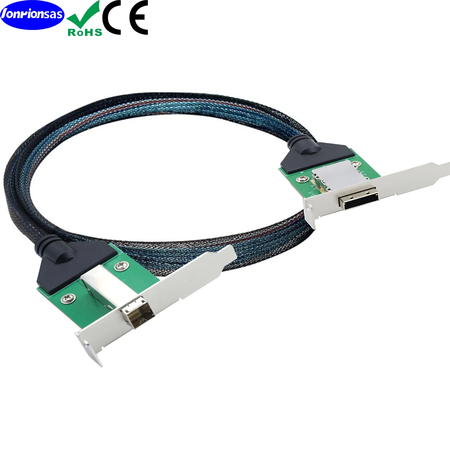 

LONRIONSAS#Mini SAS Extension Cable SFF-8088 26 Pin Female to External SFF-8644 Female PCBA with Low Profile Bracket cable