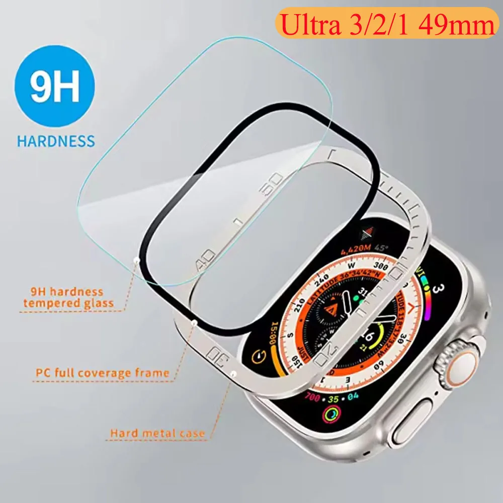 Tempered Glass For Apple Watch Ultra 3 49mm Titanium Metal Frame Anti-Scratch Film Series Ultra 3/2 Screen Protector Accessories image 4