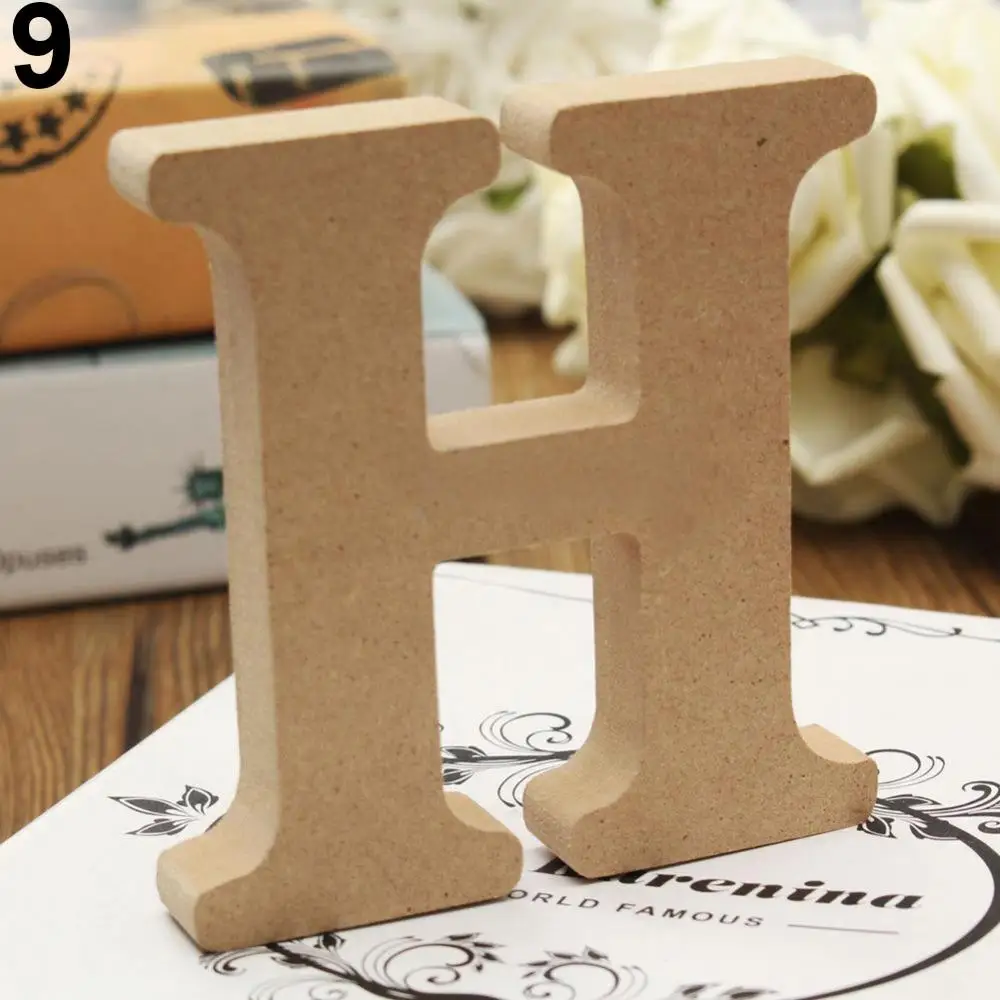 10cm A-Z Wooden Letters Wood Alphabets Hanging Pendant Wedding Birthday Party Diy Home Decoration Freestanding Personalised Name