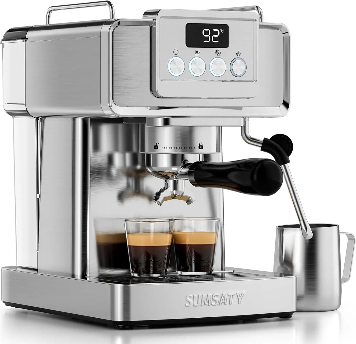 

Espresso Machine 20 Bar, Stainless Steel Espresso Maker Professiona Coffee Maker with Power Steam