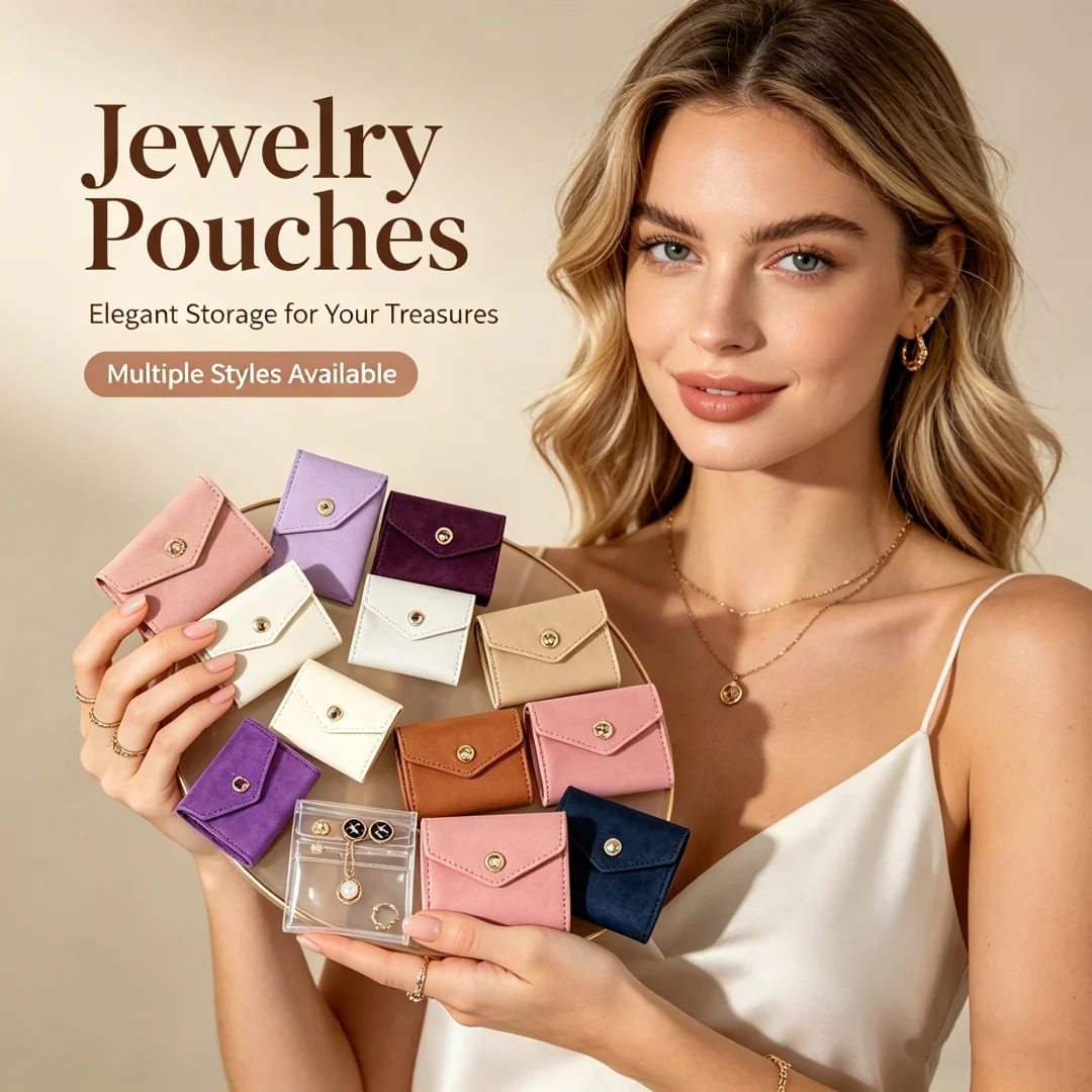 Mini Jewelry Storage Bag Portable Felt Jewelry Pouch Small Travel Jewelry Organizer Case for Earrings Rings Necklaces for Women