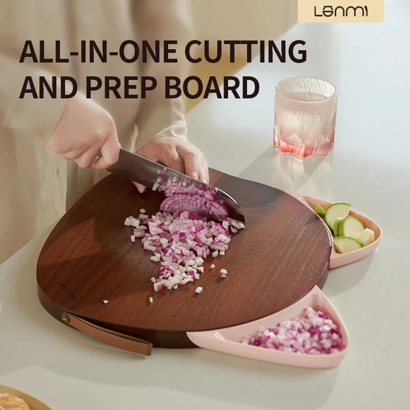LAN MI Antibacterial and mold-proof wooden cutting board made of solid wood from red sandalwood, suitable for household use