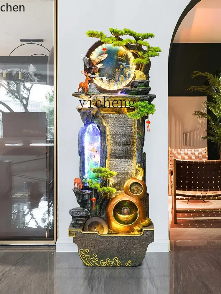 HXL Gourd Rockery Water Screen Living Room Fish Tank Indoor Humidifier Office Opening and Housewarming Gift Decoration