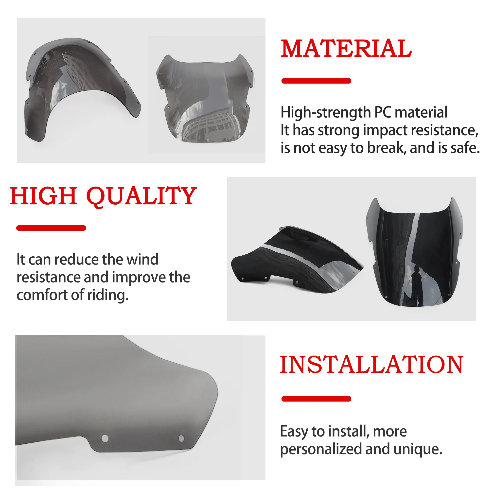 صالح لياماها TZR125 الزجاج الأمامي حاجز الرياح 1987 1988 1989 1990 1991 1992 TZR 125 87 88 89 90 91 92 الأسود للدراجات النارية الزجاج الأمامي