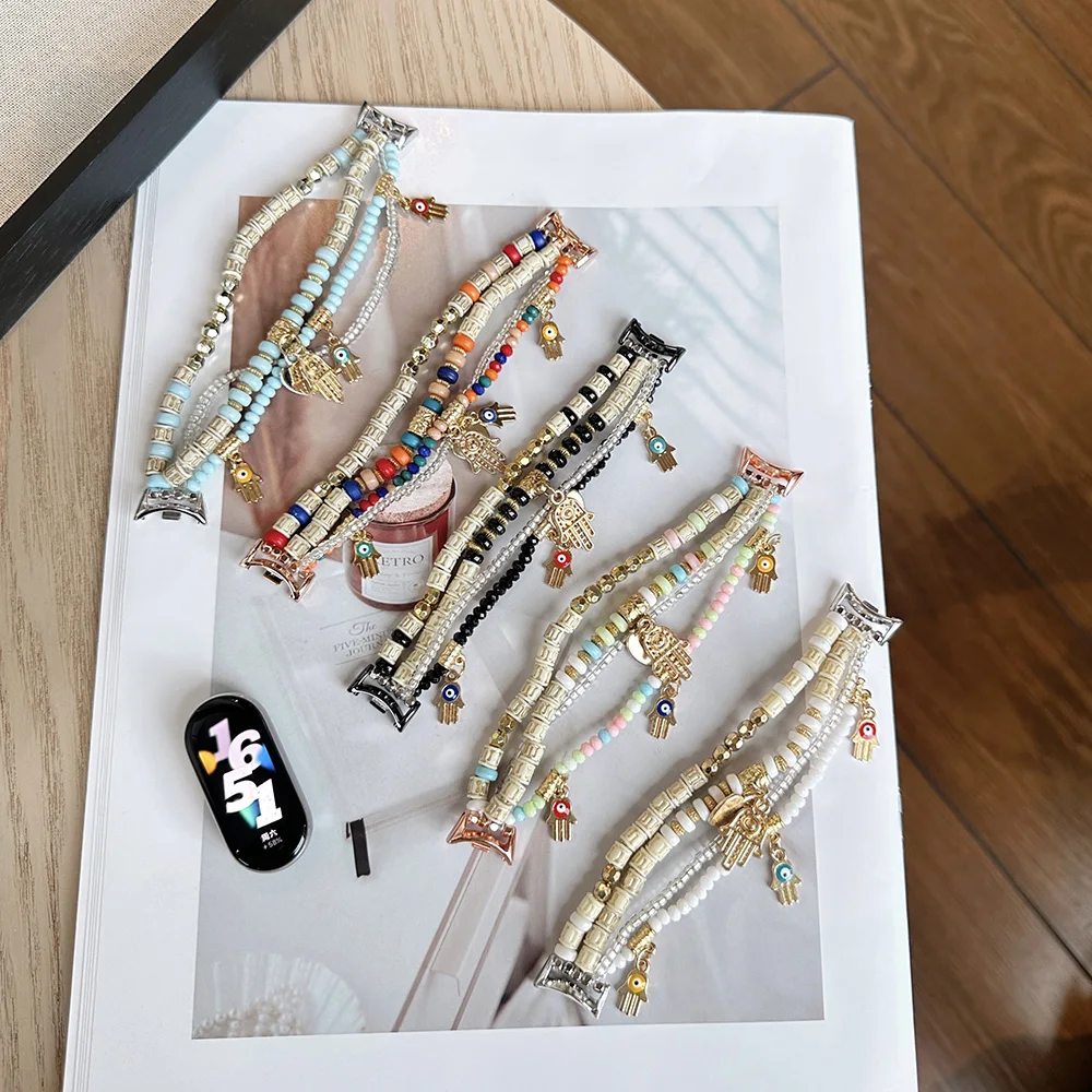 Dressy حزام ساعة اليد Mi Band 10 9 8 7 4 5 6 حزام اكسسوارات ل Xiaomi Mi Band 6/5 سوار حزام الساعات استبدال أربطة مرنة
